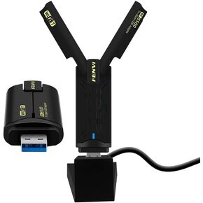 WiFi 7 USB3.0 Network Adapter Driver Free Gaming Wireless Dongles 6500Mbps Tri-Band with Desktop Extension Cable Base 80cm 802.11AC/AX/BE 8912AU Chip Gigabit PC USB WiFi 7 Card Plug&PLay Windows 11/10