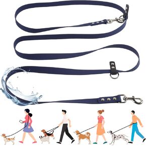 Hands Free Dog Leash, 8FT Multifunctional Crossbody Dog Training Leash Waterproof 9 in 1 Adjustable Waist Dog Leash for Small, Medium Dogs Walking, Jogging, Running (Dark Blue, 3/4'' X 8FT)