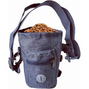 Dog Treat Pouch, Outdoor Training Pouch for Dog, Portable Walking Bag with Poop Bag Dispenser, Convenient to Use with 3 Ways to Wear for Pet Traveling & Walking