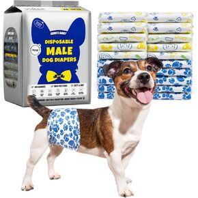 Dono Dog Diapers Male, Disposable Male Dog Wraps 20ct, Ultra Absorbent Doggie Diapers, Rapid-Dry Leak-Proof Puppy Diapers, Wetness Indicator Excitable Urination Incontinence, XSmall