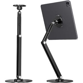 XAOSUN Tablet Stand Magnetic 16.9inches Stand for Desk Multi-Angle Adjustable Foldable Holder,Metal 360°Rotation,Home Office Accessories,Black
