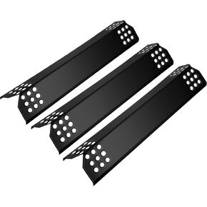 Unicook Porcelain Grill Heat Plate 14.56" L, Gas Grill Replacement Parts, 4 Pack Grill Heat Shield Tents, Grill Burner Cover, Flavorizer Bars, Flame Tamer for BBQ Gas Grill