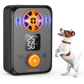 Upgraded LED Display Ultrasonic Bark Deterrent Device, 50ft Range, 5 Frequencies, 3 Ranges, USB-C Rechargeable, Black in Saudi Arabia
