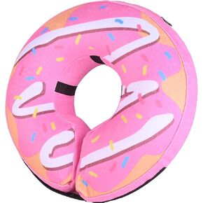 Inflatable Dog Cone, Soft Adjustable Blow up Donut Collar for After Surgery, Small Medium Large Dogs and Cats