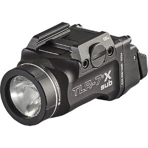 Streamlight 69405 TLR-7 X Sub USB 500-Lumen 5000-Candela Weapon Light Designed Exclusively and Solely for Railed Glock 43X/48 MOS/43X/48 Rail Handguns with Mounting Kit, Key, and Multi-Tool, Black