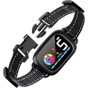 RiaaFri Bark Collar, Dog Bark Collar for Large Small and Medium Dogs, Smart Rechargeable Anti Barking Training Collar with 5 Adjustable Sensitivity, Beep Vibration, Harmless Shock (Black) in Saudi Arabia