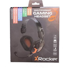 X Rocker, 5198001, XH1 Headset with Microphone, 7.09 x 3.94 x 7.87, Black/Orange