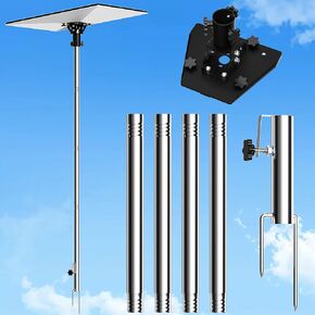 Starlink Gen 3 Ground Pole Mount, Adjustable Tilt 160 Degree, Stainless Steel Starlink Internet Kit Satellite Mounting Kit with Starlink Gen 3 Pipe Adapter, Starlink Accessories