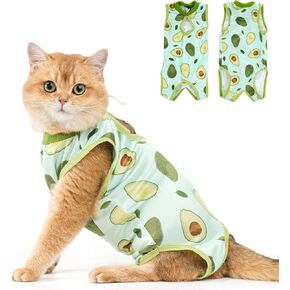 Avont Cat Recovery Suit - Kitten Onesie for Cats After Surgery, Cone of Shame Alternative Surgical Spay Suit for Female Cat, Post-Surgery or Skin Diseases Protection -Rainbow(M+)