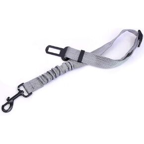 3 Colors Dog Safety Belt Pet Seat Belt Dog Car Harness Adjustable 360° zinc Alloy Buckle with Elastic,High Strength,Wear-Resistant and Durable,Easy to Install,Easy to Wash(Grey)