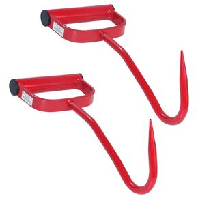2 Pack S47010600 17" Hay Hook Replaces 47010600 S47010600 Hay Hook, Sturdy Red Steel Hook with Handle for Effortless Picking Up Hay Bales