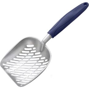 Metal Cat Litter Scoop,Aluminum Alloy Sifter,Heavy Duty Litter Scoop with Deep Shovel and Long Handle,Works with All Type of Cat Litter