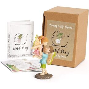 WILD PIXY Fairy Garden House - Glow in The Dark Fairy House, 7.1" Fairy Cottage with Opening Door and Solar LED Light, Beautiful Miniature Garden Decoration for Indoor or Outdoor Fairy Gardens