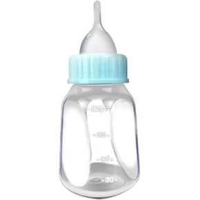 Kakalote 120ML Dog Water Bottle Puppy Bottles for Nursing, Portable Pet Feeding Dispenser Tool with Replacement Nipple, Pet Nursing Nipple Bottle Kits for Newborn Kittens Hamster Puppies Rabbits, Blue