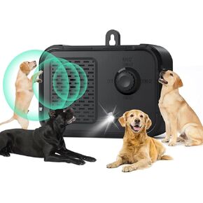 BiPawTi Ultrasonic Dog Bark Deterrent Devices - Automatic 50 Ft Barks No More Dog Training Device with 3 Modes, Safe Anti Barking Device for Dogs Indoor Outdoor Stop Neighbors Dog Barking Silencer