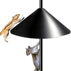 Fandature 19 Inch PP Squirrel Proof Baffle for Protecting Outside Pole Bird Feeders and Bird Houses, Hang Mount Raccoon and Squirrel Guard Stopper for Shepherd Hooks - Black, 2 Pack