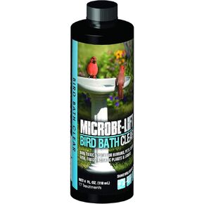 MICROBE-LIFT Bird Bath Clear Two-in-One Water Cleaner and Surface Treatment for Outdoor Birdbaths and Fountains, Safe for Birds, Fish, and Frogs (Birdbath Clear 4-Ounce)