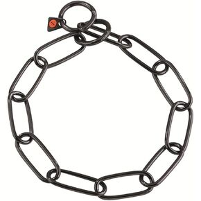Dogline Herm Sprenger Black Stainless Steel Long Link Fur Saver Dog Training Collar | No-Pull Slip Chain for Small Medium Large Dogs for Easy Control Made in Germany | 4mm, 59cm (23in)