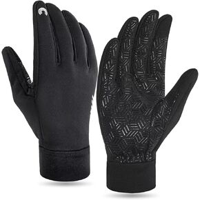 Pixel Panda Running Gloves for Men Women Windproof Glove for Running Driving Hiking Walking Gardening（Black XL）