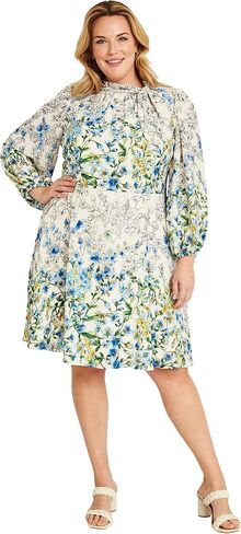 Maggy London Women's Long Sleeve Dress with Mock Neck with Tie in Saudi Arabia