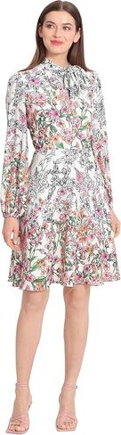 Maggy London Women's Long Sleeve Dress with Mock Neck with Tie in Saudi Arabia