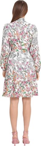 Maggy London Women's Long Sleeve Dress with Mock Neck with Tie in Saudi Arabia