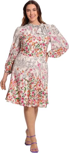 Maggy London Women's Long Sleeve Dress with Mock Neck with Tie in Saudi Arabia
