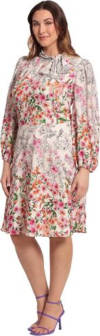Maggy London Women's Long Sleeve Dress with Mock Neck with Tie in Saudi Arabia