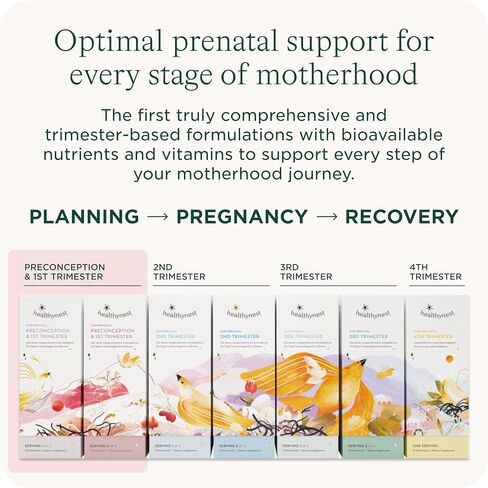 HealthyNest Postnatal & 4th Trimester Prenatal Vitamin | Made with Methylated Folate, Choline, DHA, Iron | 31 Day Supply in Saudi Arabia