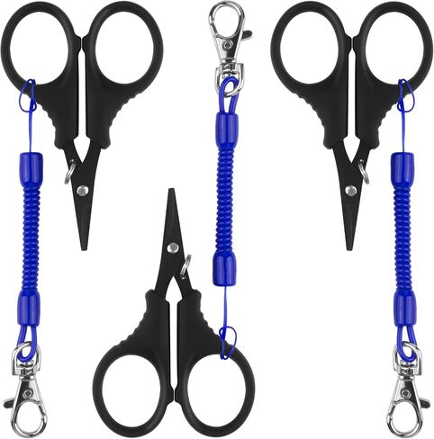 3PCS Fishing Scissors for Braided Line, Fishing Shears with Retractable Lanyards, Lightweight & Non-Slip Grip Fishing Line Cutter, Steel Braided Line Cutter & Fishing Shears for Saltwater/Freshwater in Saudi Arabia