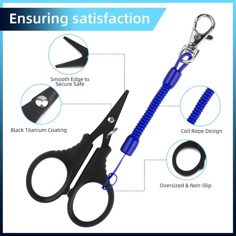 3PCS Fishing Scissors for Braided Line, Fishing Shears with Retractable Lanyards, Lightweight & Non-Slip Grip Fishing Line Cutter, Steel Braided Line Cutter & Fishing Shears for Saltwater/Freshwater in Saudi Arabia