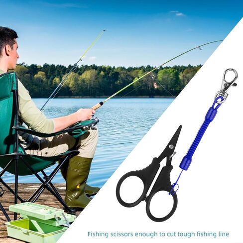 3PCS Fishing Scissors for Braided Line, Fishing Shears with Retractable Lanyards, Lightweight & Non-Slip Grip Fishing Line Cutter, Steel Braided Line Cutter & Fishing Shears for Saltwater/Freshwater in Saudi Arabia
