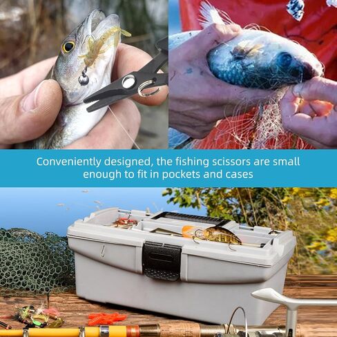 3PCS Fishing Scissors for Braided Line, Fishing Shears with Retractable Lanyards, Lightweight & Non-Slip Grip Fishing Line Cutter, Steel Braided Line Cutter & Fishing Shears for Saltwater/Freshwater in Saudi Arabia