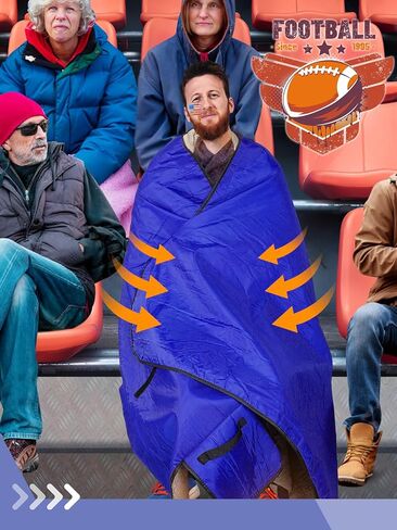 Waterproof Outdoor Stadium Blanket with Sherpa Lining, Washable Windproof Warm Foldable for Camping, Sporting Events, Picnic, Concert, Pet, Travel, Emergency Car Blanket, Gift for Cold Weather (Black) in Kuwait