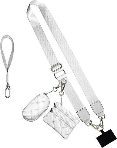 Clip and Go Strap Chain w/ 2 Pouch, Cell Phone Crossbody Lanyard w/Double Zipper Wallet in Saudi Arabia