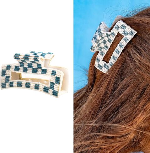 INK+ALLOY Beaded Hair Claw Clips, Game Day Claw Clips in School Colors, Handmade Hair Clips for College Students, Sports Fans, Teachers, Alumni, Football Moms, 3.5-Inches (Purple & Yellow Confetti) in Kuwait