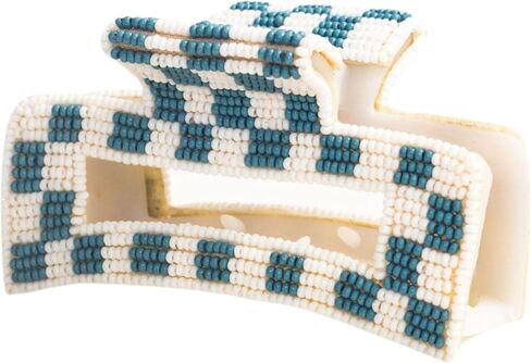 INK+ALLOY Beaded Hair Claw Clips, Game Day Claw Clips in School Colors, Handmade Hair Clips for College Students, Sports Fans, Teachers, Alumni, Football Moms, 3.5-Inches (Purple & Yellow Confetti) in Kuwait