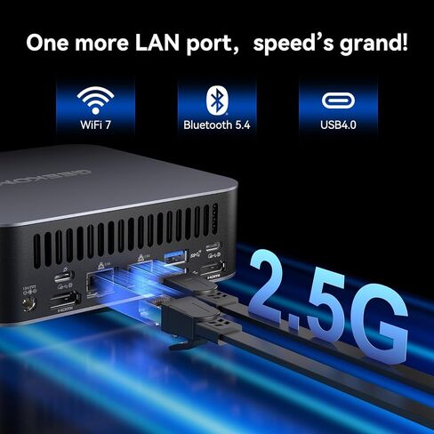 GEEKOM GT1 Mega AI Mini PC,14th Gen Intel Core Ultra U7-155H (16C/22T,up to 4.8 GHz),32GB DDR5 1TB PCIe Gen4 SSD,NUC14 Pro Mini Desktop Computers Windows 11 Pro,WiFi 7/BT 5.4/Dual 2.5G LAN/USB4.0/8K in Saudi Arabia