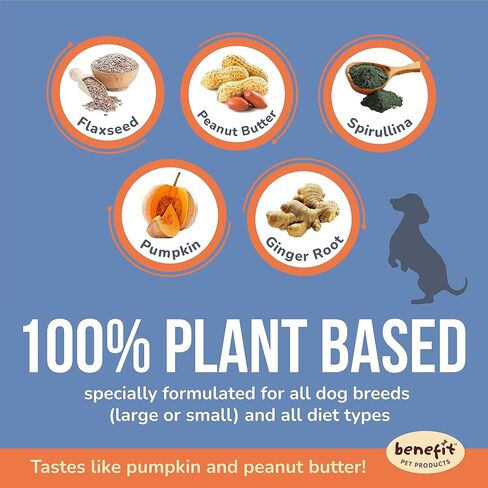 Probiotics for Dogs, Allergy Relief Soft Chew Treats, Fiber Supplement & Enzyme Prebiotic for Digestion Support, Itchy Skin, Reduce Diarrhea - Pumpkin for Dogs, Made in USA (90 ct) in Kuwait