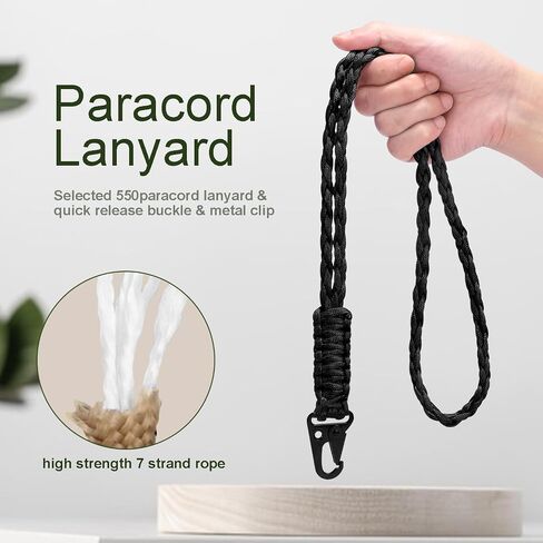 2 Set Paracord Lanyard for Keys, Heavy Duty Lanyard Keychain for Men, 550 Paracord Braided Lanyard in Saudi Arabia