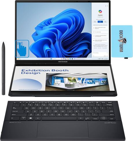 ASUS Zenbook Duo 2 في 1 كمبيوتر محمول مزدوج 14 بوصة OLED 3K 120 هرتز شاشة تعمل باللمس (Intel Ultra 9-185H، 32 جيجابايت LPDDR5X، 1 تيرابايت SSD، Intel Arc، Backlit KB، 2 Thunderbolt 4، قلم نشط، WiFi 6E، Win11P) مع موزع USB DKZ in Kuwait