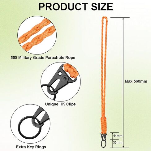2 Set Paracord Lanyard for Keys, Heavy Duty Lanyard Keychain for Men, 550 Paracord Braided Lanyard in Saudi Arabia