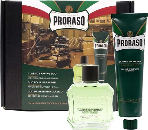 Proraso Proraso Classic Shaving Duo Kit, Refreshing: Shaving Cream Tube and After Shave Lotion, 1 ct. in Kuwait