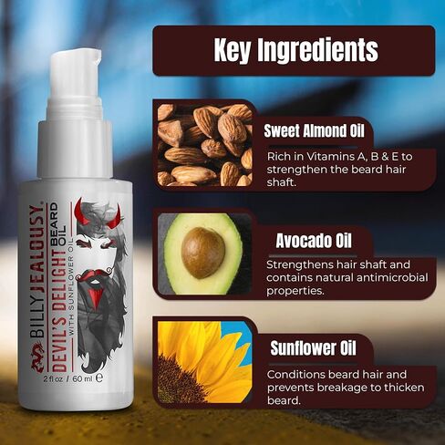 Billy Jealousy USA Beard Oil With Jojoba, Avocado and Sunflower Oil, 2 Fl Oz in Saudi Arabia