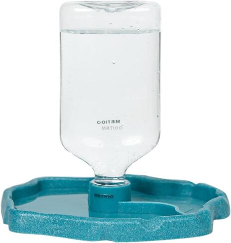 17oz 2 in 1 Terrarium Tank Reptile Food Feeders Bowl, Water Feeder Automatic Water Dispenser Waterer Feeding Accessories, for Geckos Lizards Turtle Bearded Dragons (Lake Blue) in Kuwait