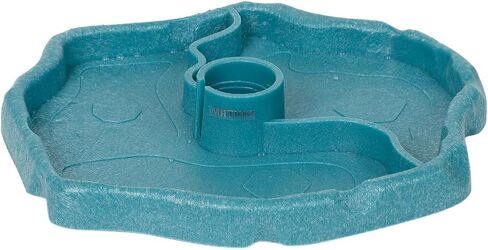 17oz 2 in 1 Terrarium Tank Reptile Food Feeders Bowl, Water Feeder Automatic Water Dispenser Waterer Feeding Accessories, for Geckos Lizards Turtle Bearded Dragons (Lake Blue) in Kuwait