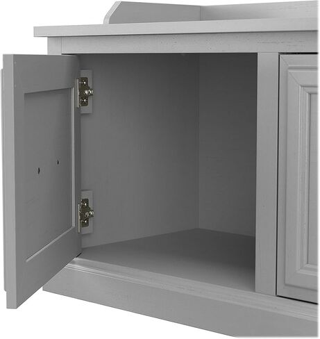 Bush Furniture Woodland Hall Tree and Shoe Storage Bench with Doors | Foyer, Mudroom, Entryway Organizer, 40W, Cape Cod Gray in Saudi Arabia