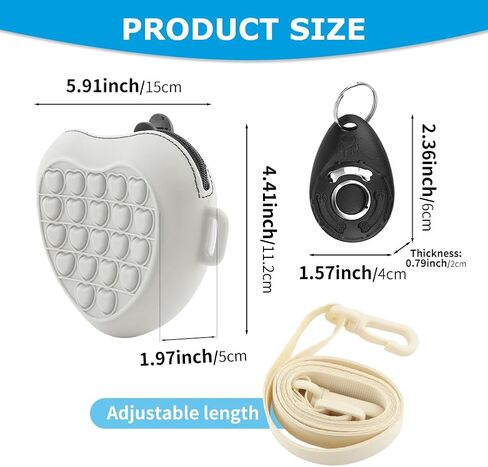 Dog Treat Pouch with Training Clicker Zipper Closure to Avoid Spilling, Silicone Treat Bag Fanny Pack with Waist Belt Convenient Dog Treat Bags for Pet Training Walking(Grey) in Saudi Arabia