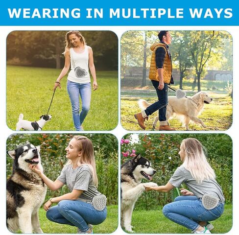 Dog Treat Pouch with Training Clicker Zipper Closure to Avoid Spilling, Silicone Treat Bag Fanny Pack with Waist Belt Convenient Dog Treat Bags for Pet Training Walking(Grey) in Saudi Arabia