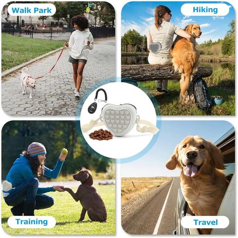 Dog Treat Pouch with Training Clicker Zipper Closure to Avoid Spilling, Silicone Treat Bag Fanny Pack with Waist Belt Convenient Dog Treat Bags for Pet Training Walking(Grey) in Saudi Arabia